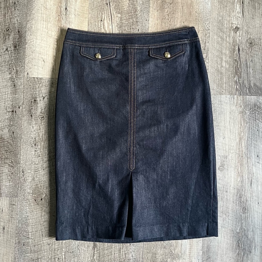 Talbots Petite 4 Refined Denim Midi Skirt